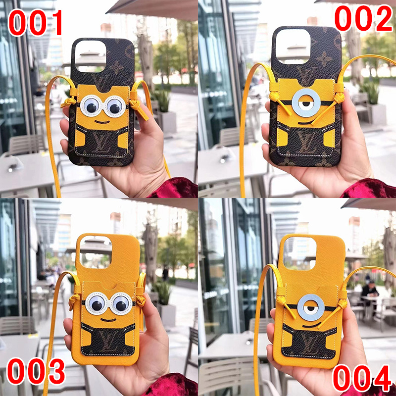 ルイヴィトン iphone14proケースハイブランドLV かわいいミニオンズ