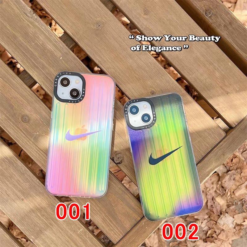 ナイキブランドiphone14ケースNIKE 鮮やか 半透明