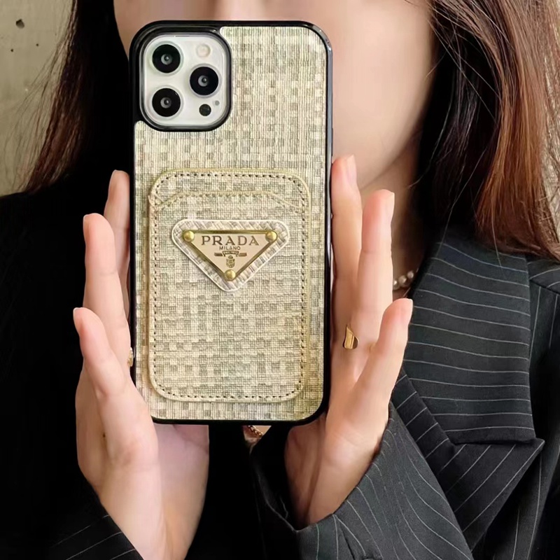 プラダiphone14/14plus/14proケース Prada カードポケット付き