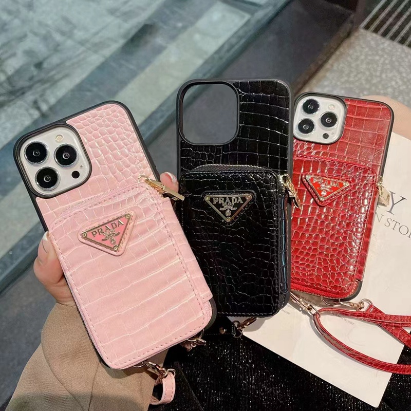 prada iphone14/14plus/14proケースPrada カードポケット付き