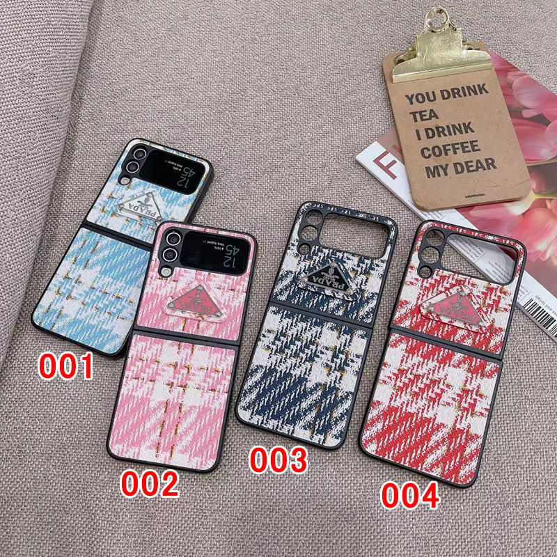 プラダ galaxy zflip4ケースハイブランドレディース 布地 折り畳み式
