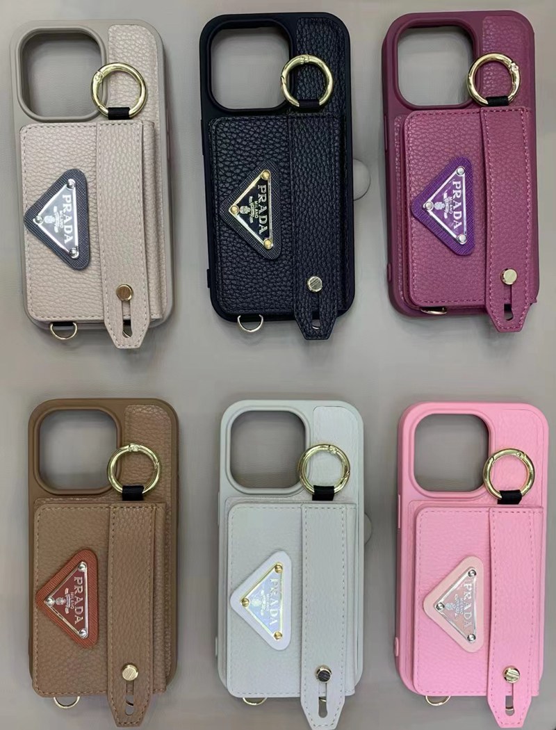 Prada プラダiphone14 15 ultraケースブランドカード入れ韓国風iphone14pro maxケースレディース斜め掛け
