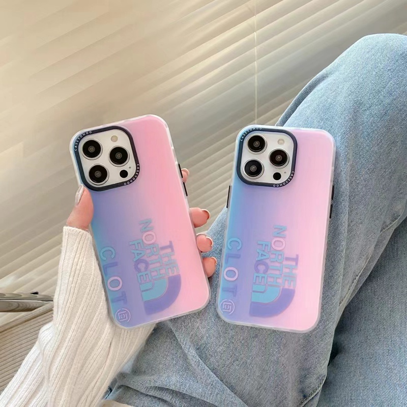 ザノースフェイスiphone14ケースブランド優しいカラー