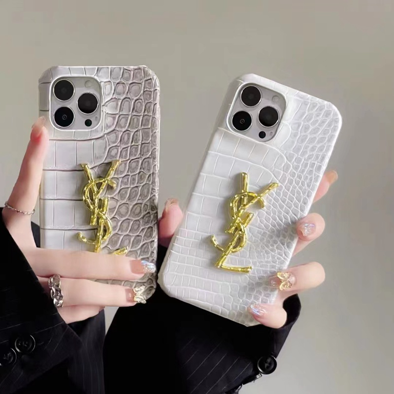 yslアイフォン14plus/14pro/14ケース 高品質 ワニ革紋