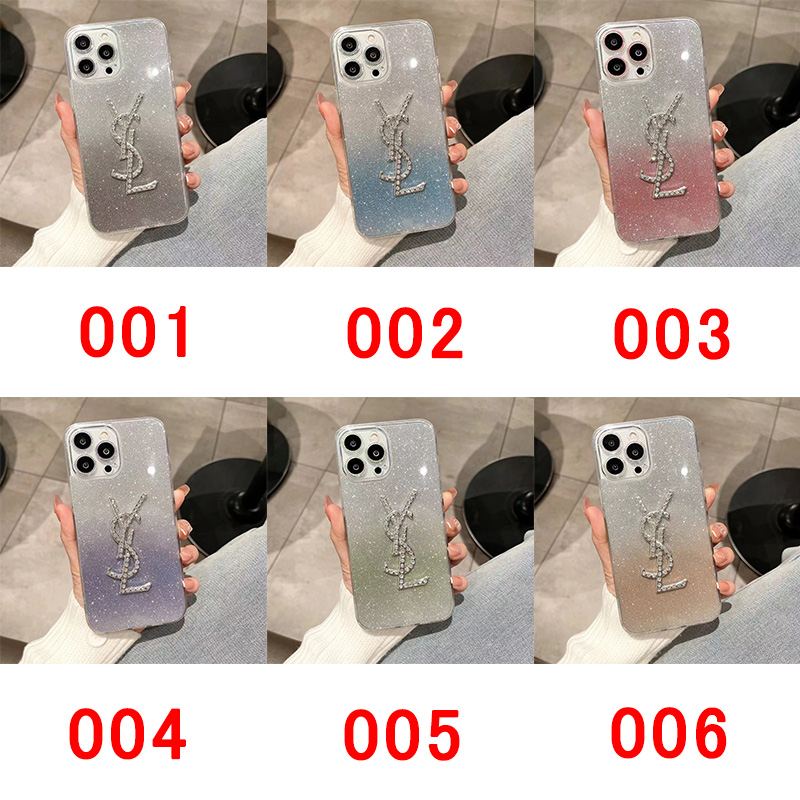 YSL ハイブランドiphone14ケース イブサンローラン キラキラ