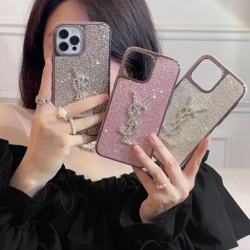 YSL iphone14pro max/14plus/15カバー キラキラ
