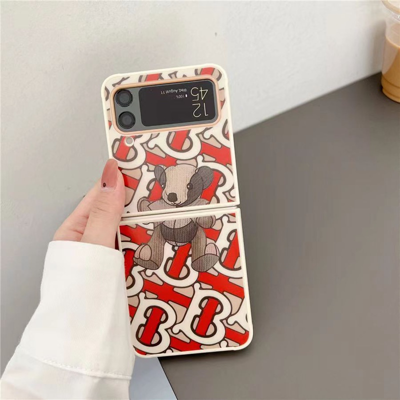 Burberry バーバリーgalaxy zflip4 5ケースブランドギャラクシー5 4 3 2ケースハイブランド男女ケース