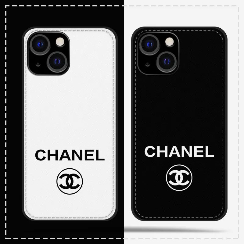 全面保護iphone12/12pro/12promaxケース白黒CHANEL