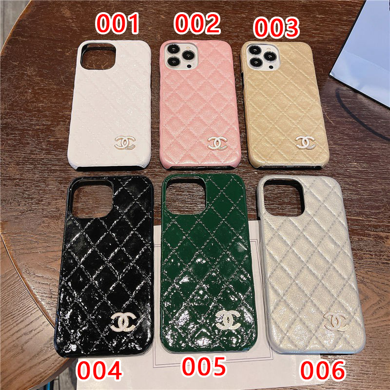 シャネルブランドiphone13proケース定番菱格レザー