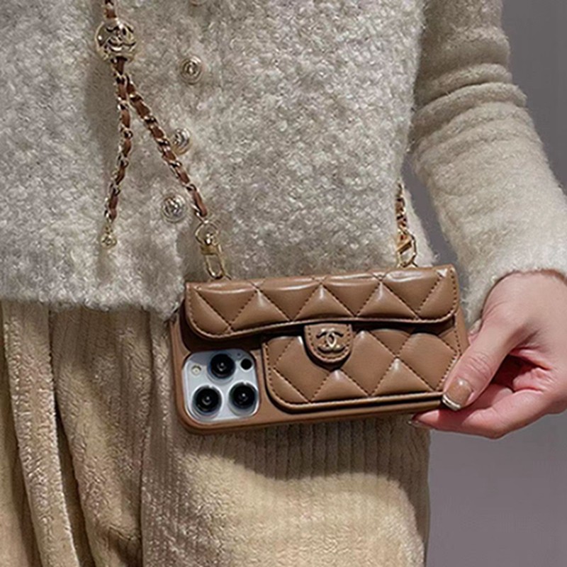 Chanel シャネルiphone14/13/15pro maxケースレディース斜め掛けiphone15 plus14 pro maxケース