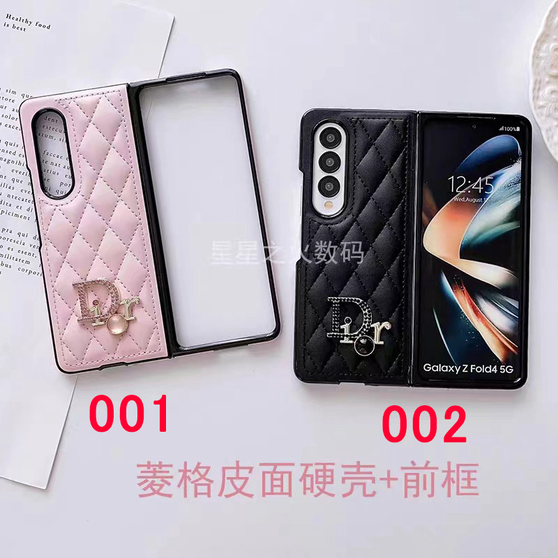 ディオールGalaxy Zfold4ケースハイブランドDIOR ソフトレザー