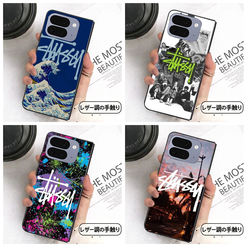 Stussy 人気アイフォン ultra 折りたたみケース