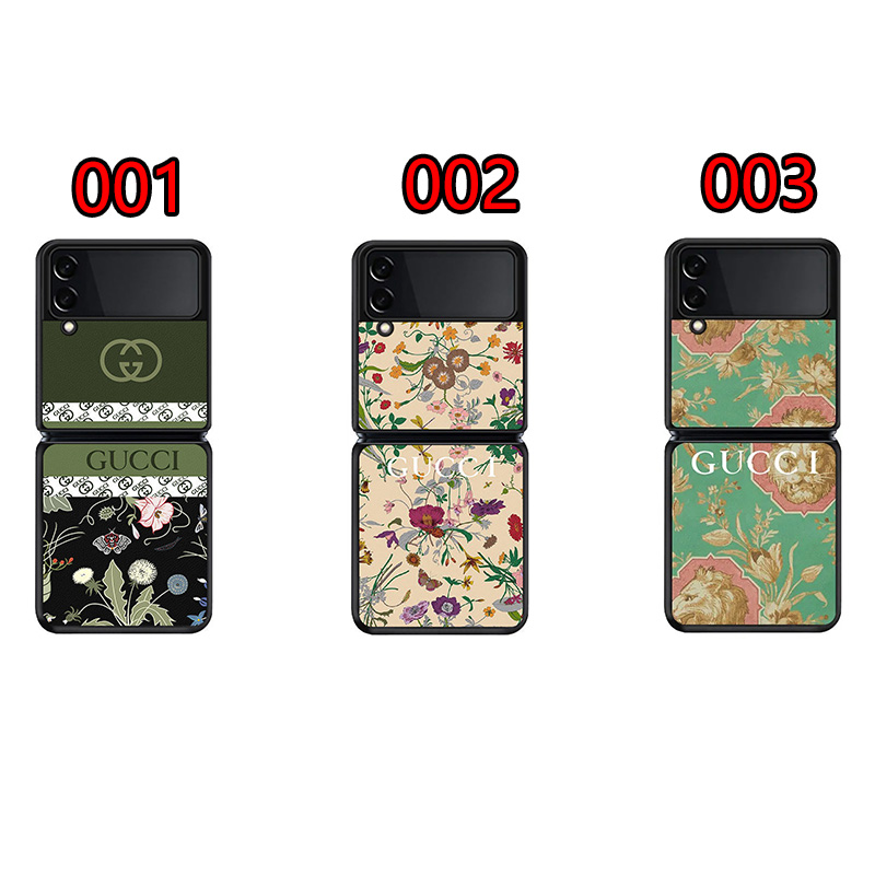 グッチブランドGalaxyZflip35Gケースおしゃれ花柄