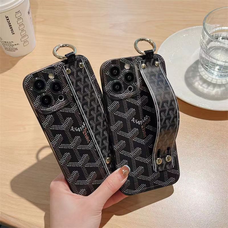 ゴヤールブランドiphone14ケース腕ベルト付き