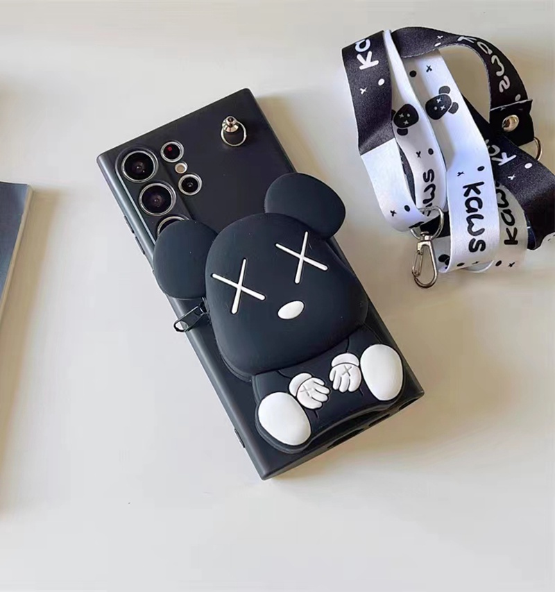 カウズブランドGalaxy S23UltraケースKaws かわいい高品質 ギャラクシーs23/s23+ケースストラップ付き便利