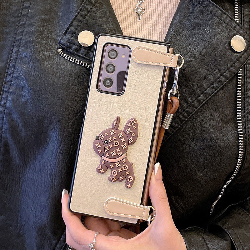 ルイヴィトンブランドGalaxyW22ケースかわいい犬柄