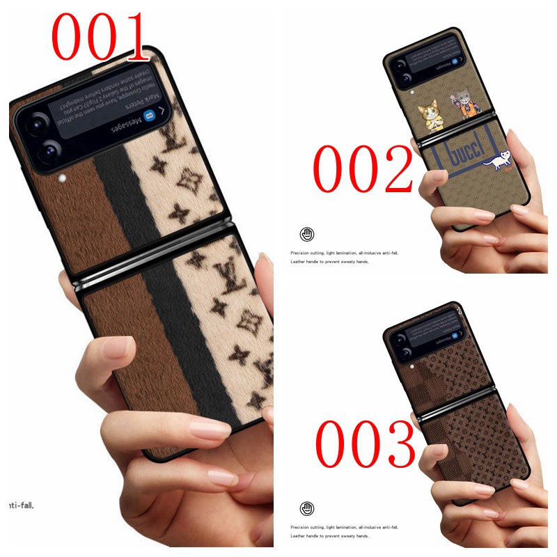 グッチブランドGalaxyZflip4ケースかわいいねこ柄