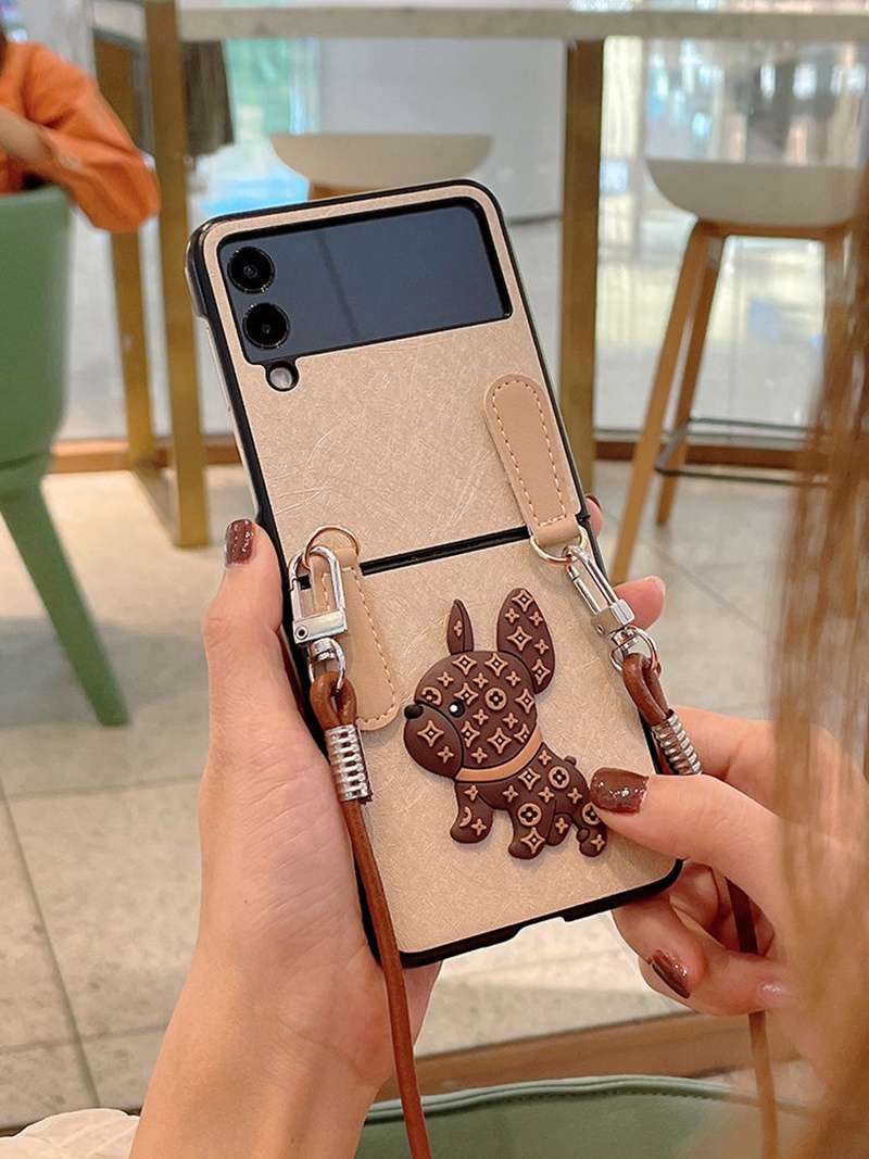 ルイヴィトンブランドgalaxy z flip4ケース ストラップ付き便利