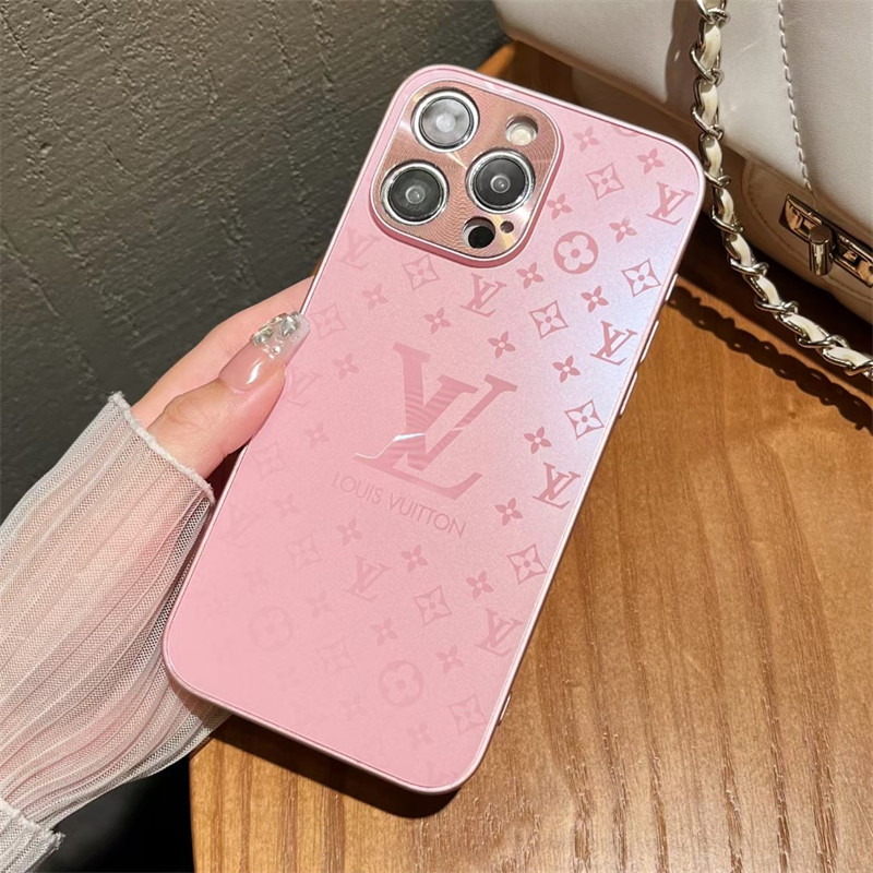 Lv ルイヴィトンiphone14 16 pro 15 plusケース 金属塗装のAG肌触りブランドケース
