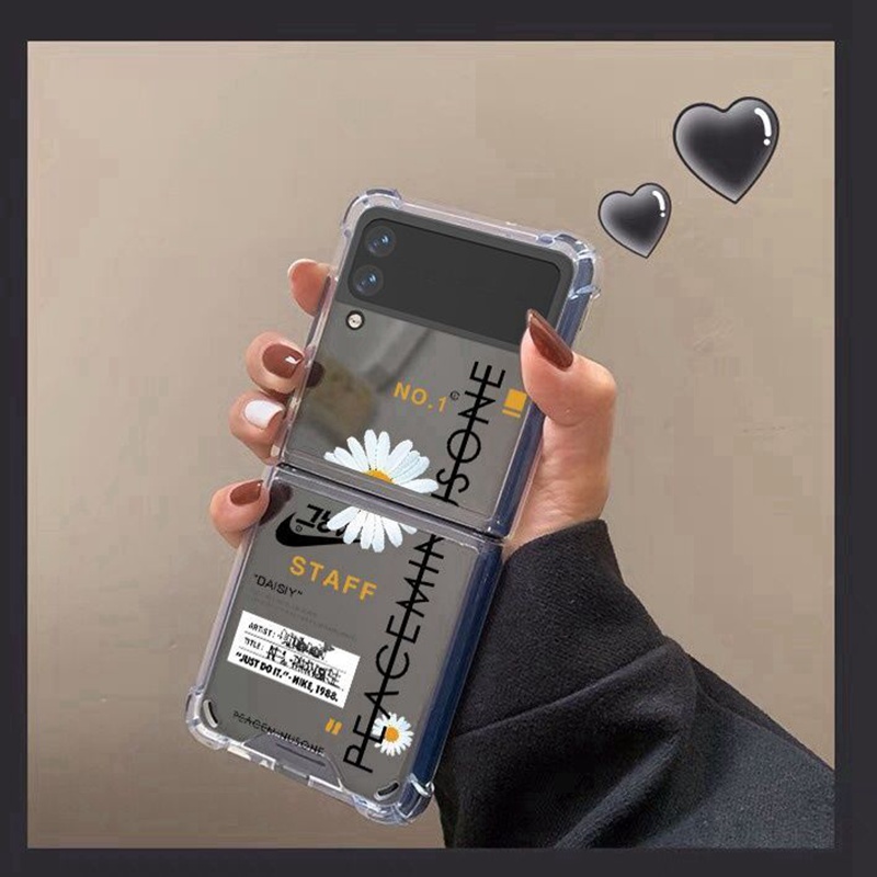 ナイキブランドGalaxy Z flip4ケース おしゃれ 透明カバー