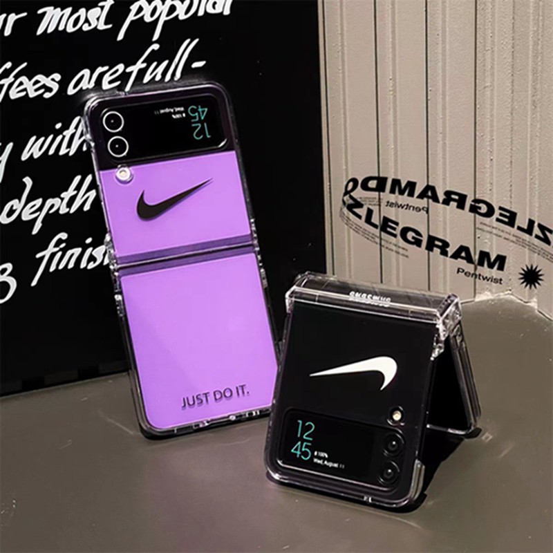 Nike ナイキ気Galaxy Z fold4 5ケース革製ブランドギャラクシーZ フォールド5 4 3 2ケース