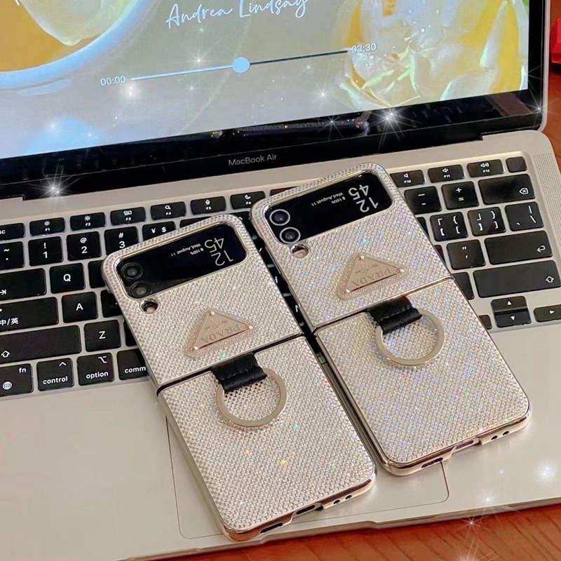 Prada プラダgalaxy zflip4 5ケースブランド人気Galaxy Z fold4 5ケース革製