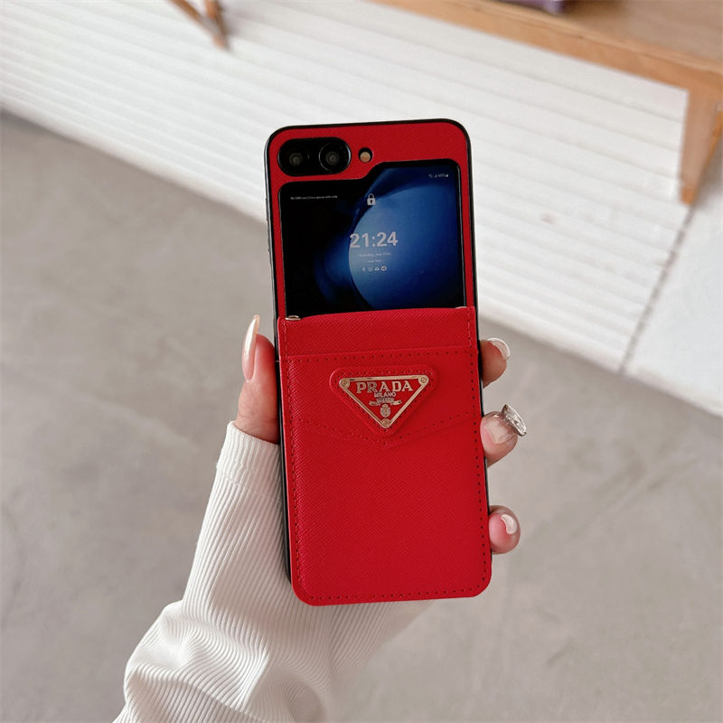 Prada プラダ人気Galaxy Z fold4 5 6ケース革製galaxy z fold6 5 4 3 2ケースハイブランドブランドGalaxy z flip5 6カバー高品質手帳型