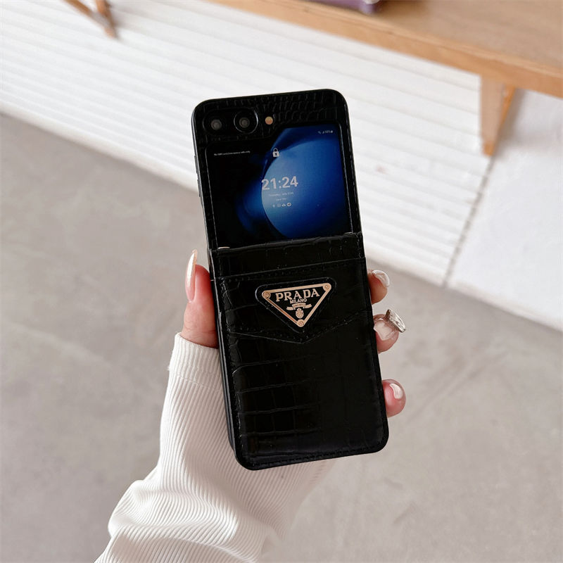 Prada プラダgalaxy zflip4 5 6ケースブランド人気Galaxy Z fold4 5 6ケース革製