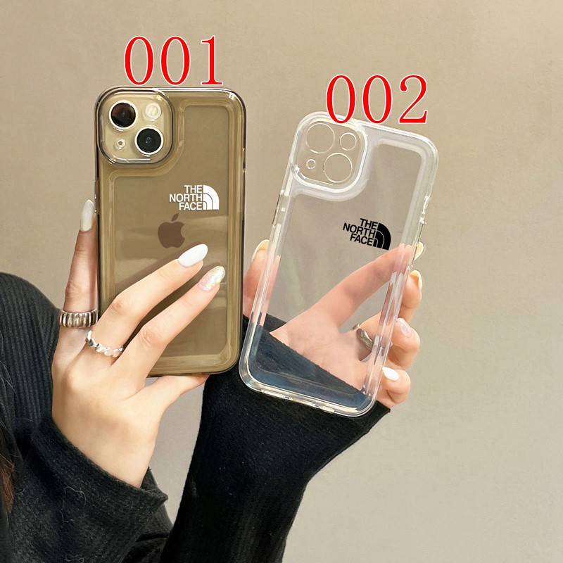 ザノースフェイスブランドiphone 14ケース 透明 ソフトカバー