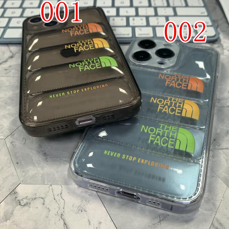 ザノースフェイスブランド iphone 14ケース おしゃれ 透明ソフトカバー