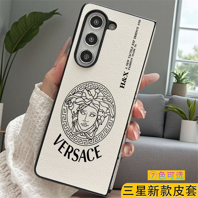 ヴェルサーチ手帳型Galaxy Zflip4 5 6 7ケースブランド