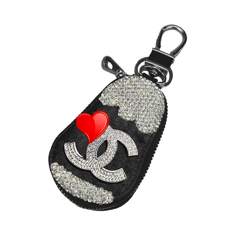  Chanel キーリング ラインストーン付き 